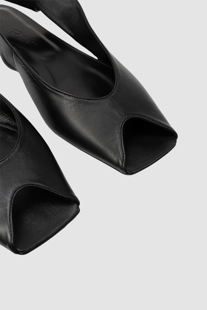 Yasha Peep Flat Black Nappa Leather 3