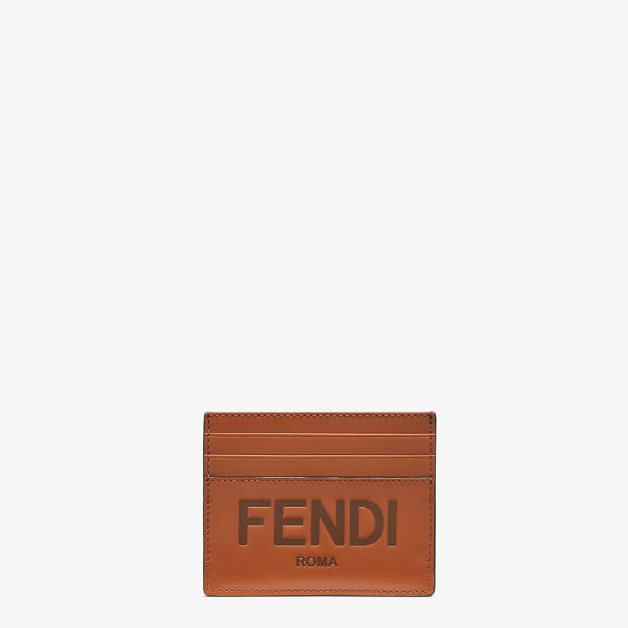 Brown leather cardholder - 1