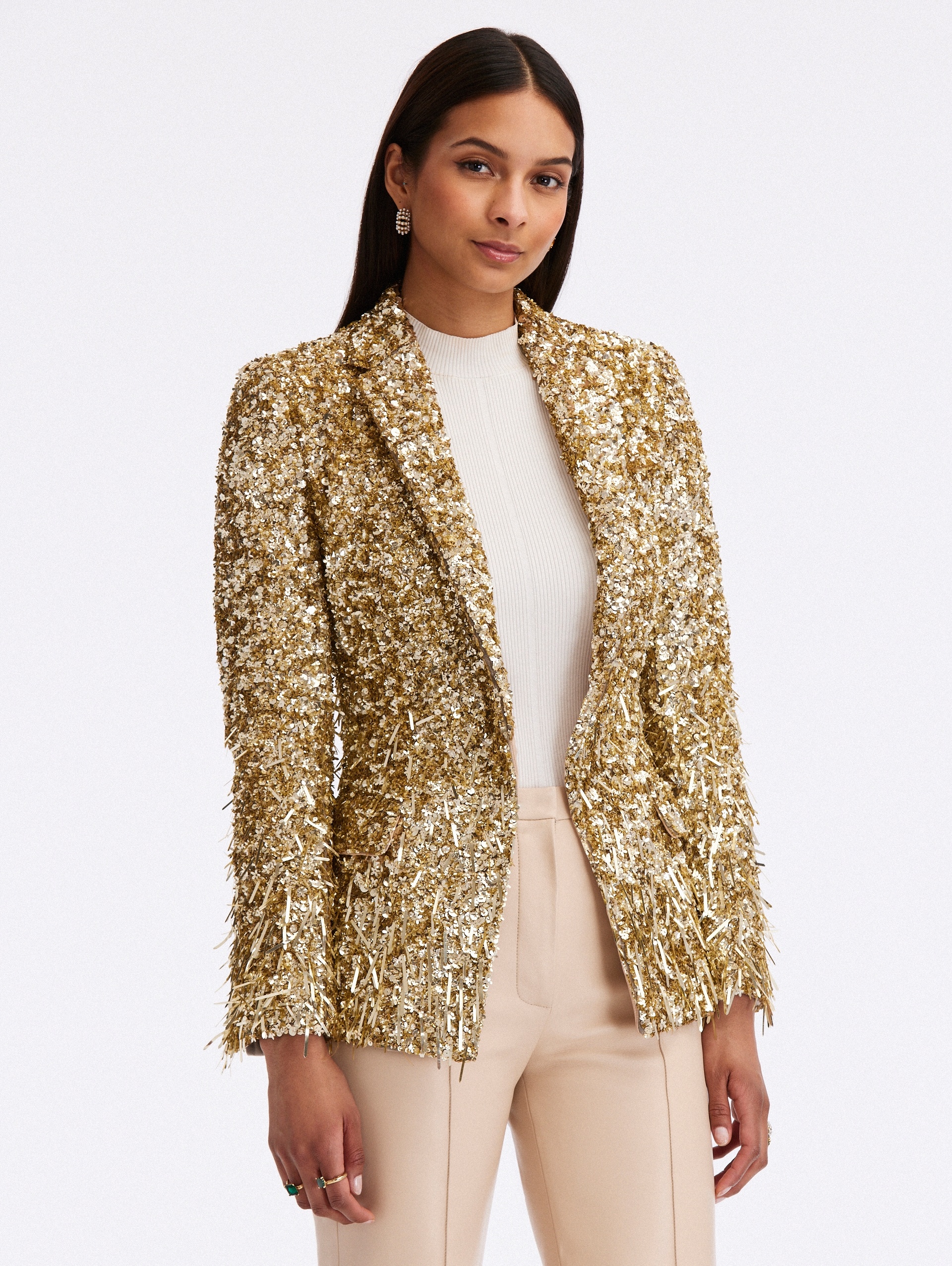 SEQUIN & PAILLETTE EMBROIDERED JACKET - 1