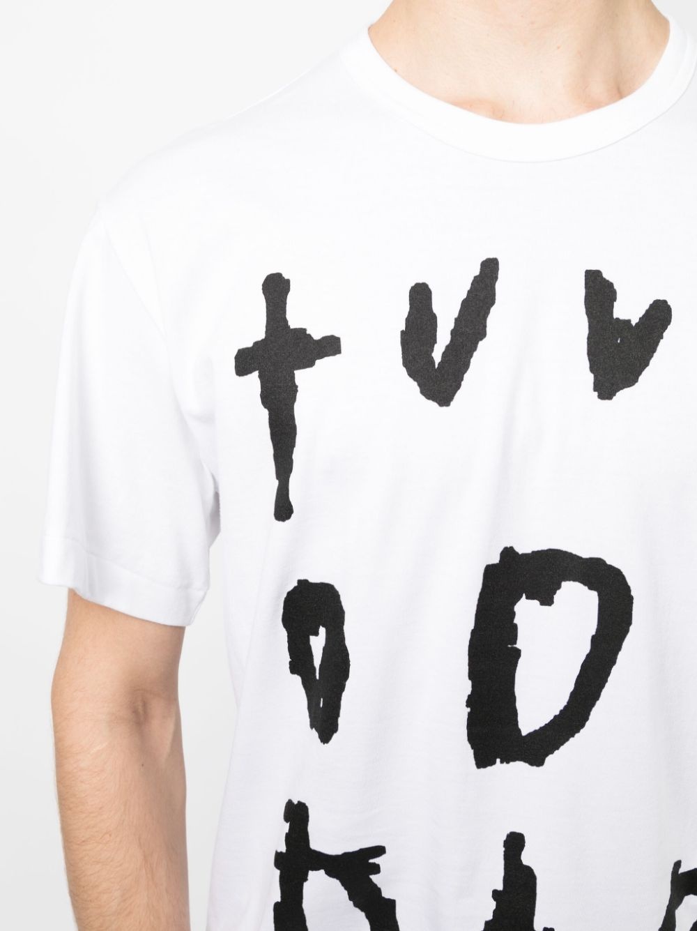 text-print cotton T-shirt - 5