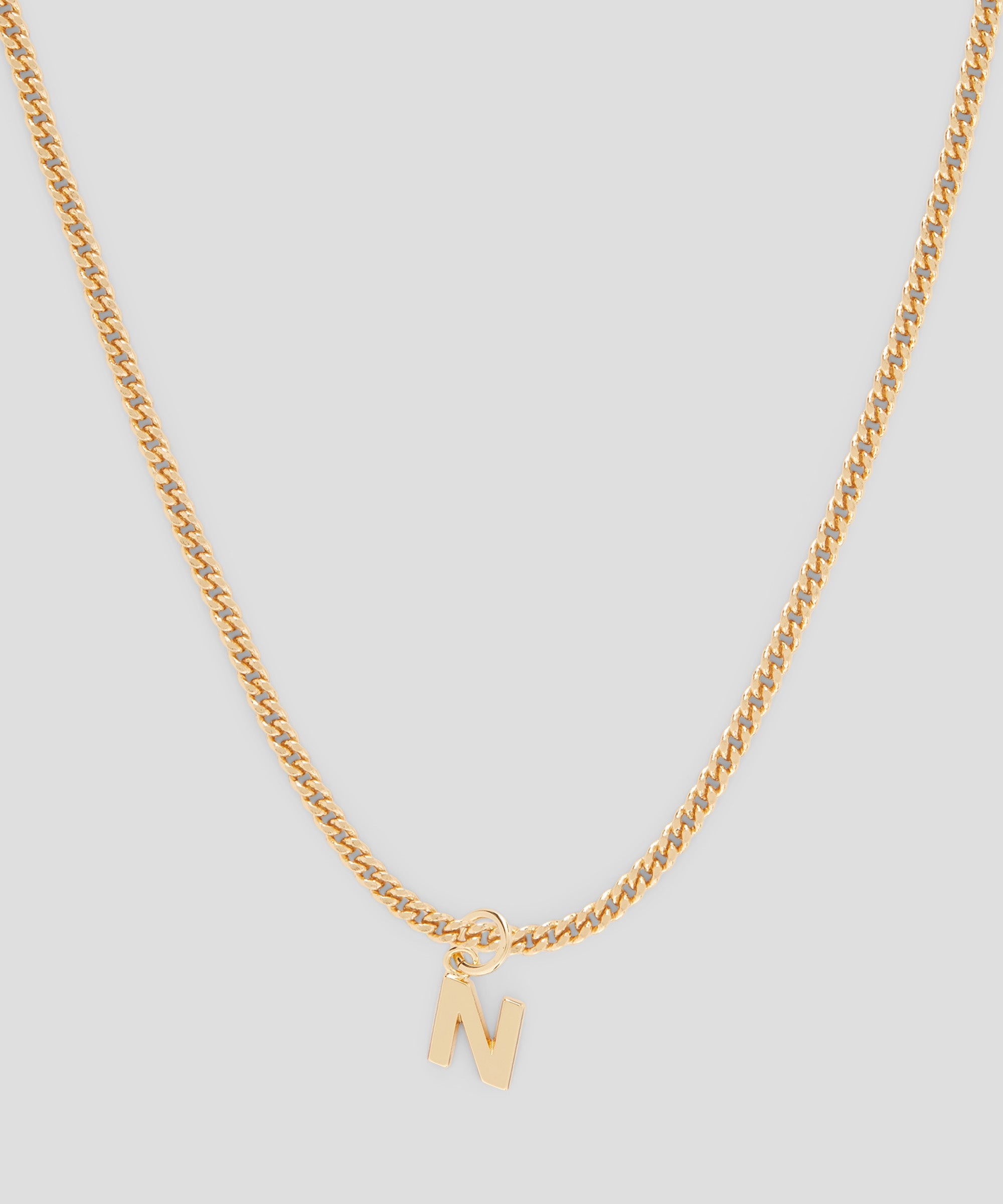 Brass letter N charm - 2