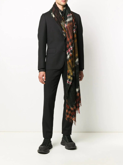 Faliero Sarti fringed check scarf outlook