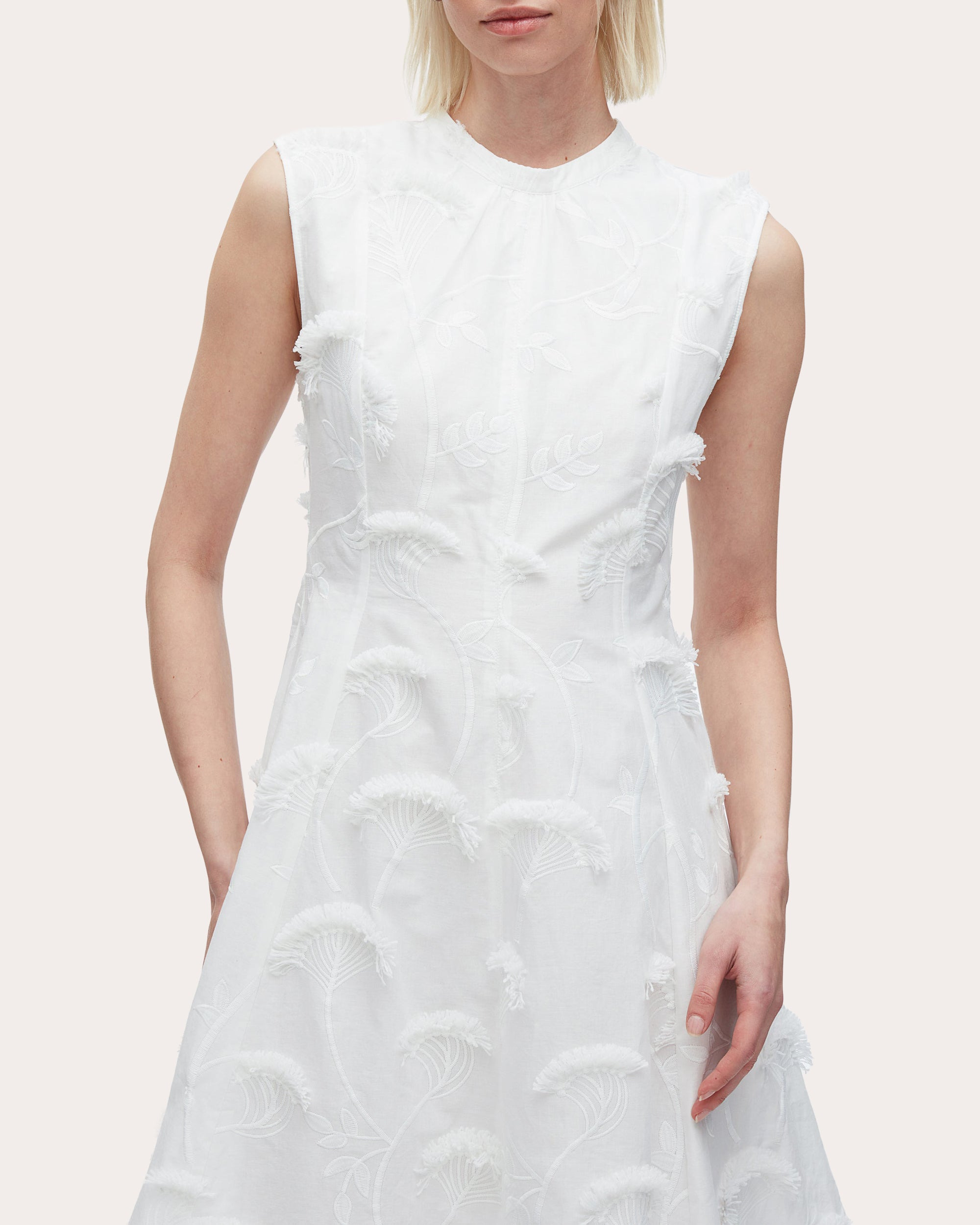 Floral Fil-Coupé Cotton Organza Midi Dress - 5