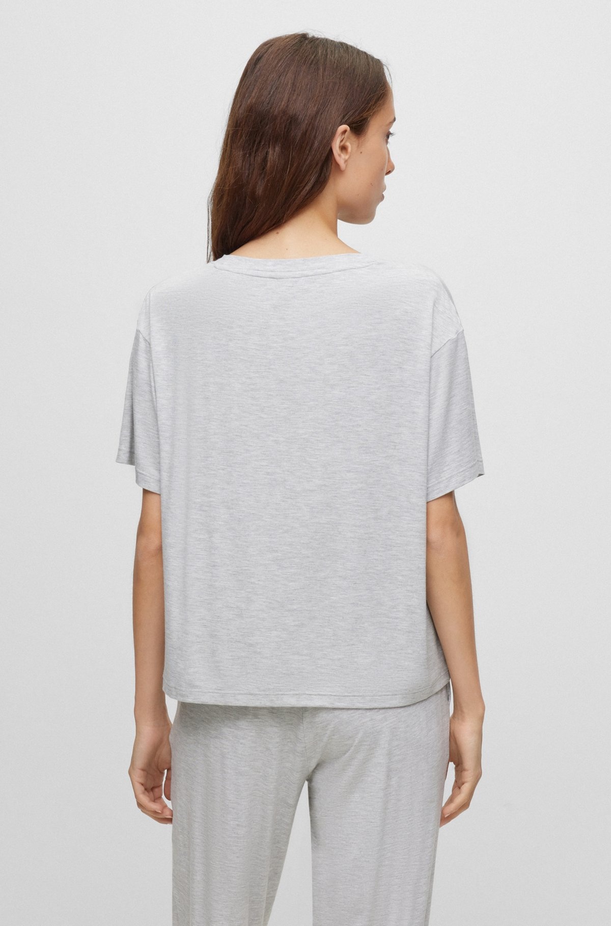 RELAXED-FIT PAJAMA T-SHIRT WITH PRINTED LOGO - 5