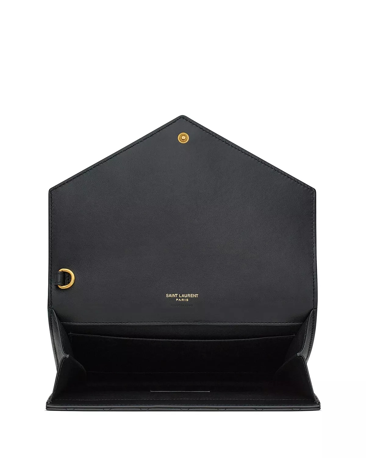 Envelope Flap Pouch in Mix Matelassé Shiny Grained Leather - 2