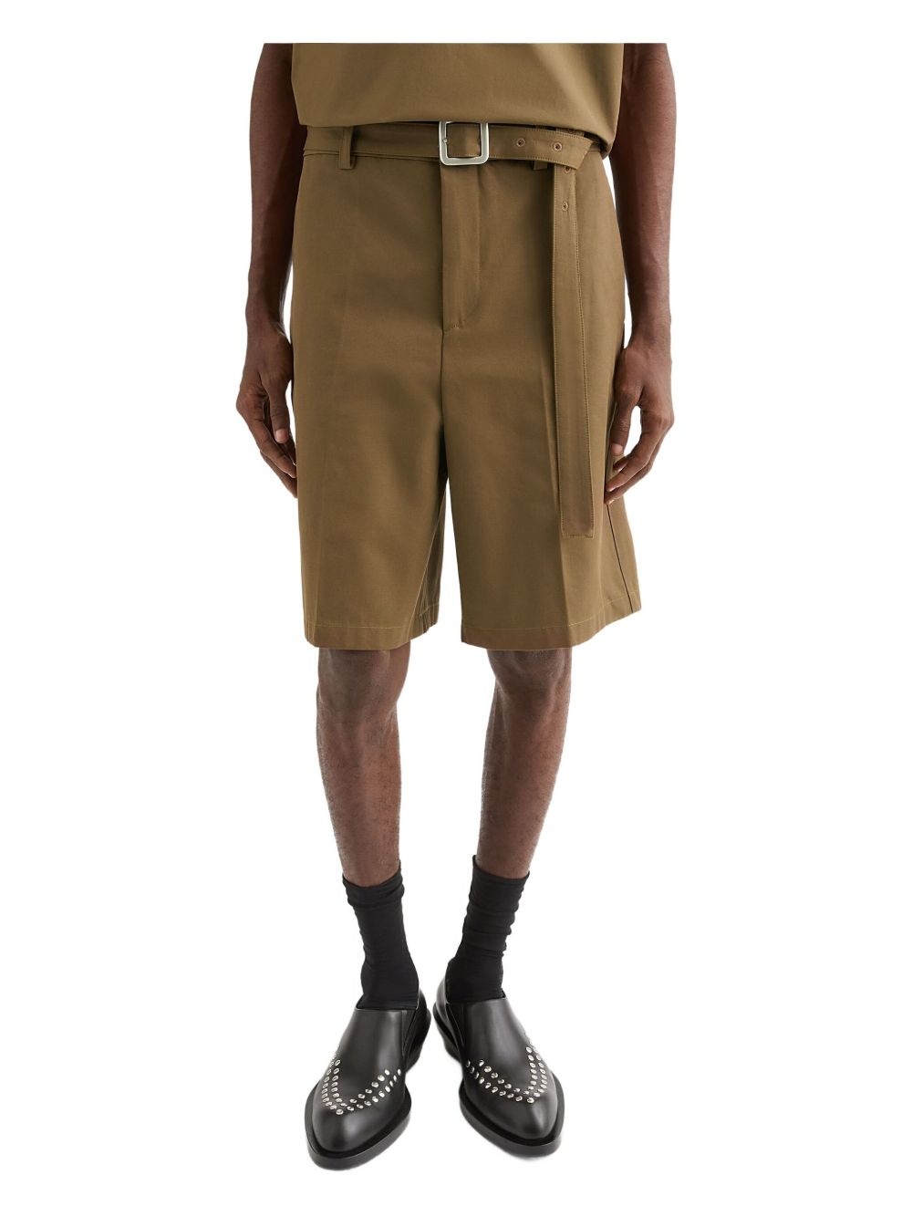 cotton belted shorts - 3