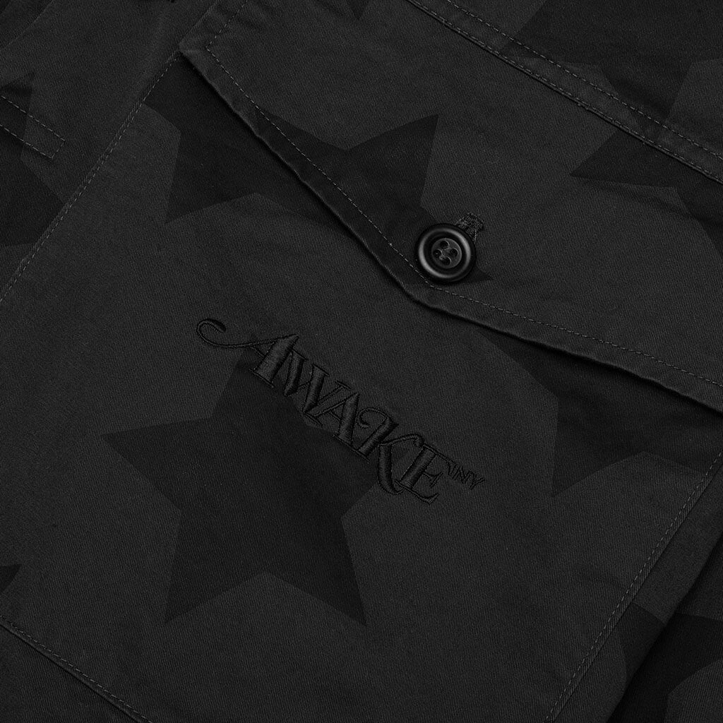 AWAKE STAR PRINTED ANORAK - CHARCOAL/BLACK - 4