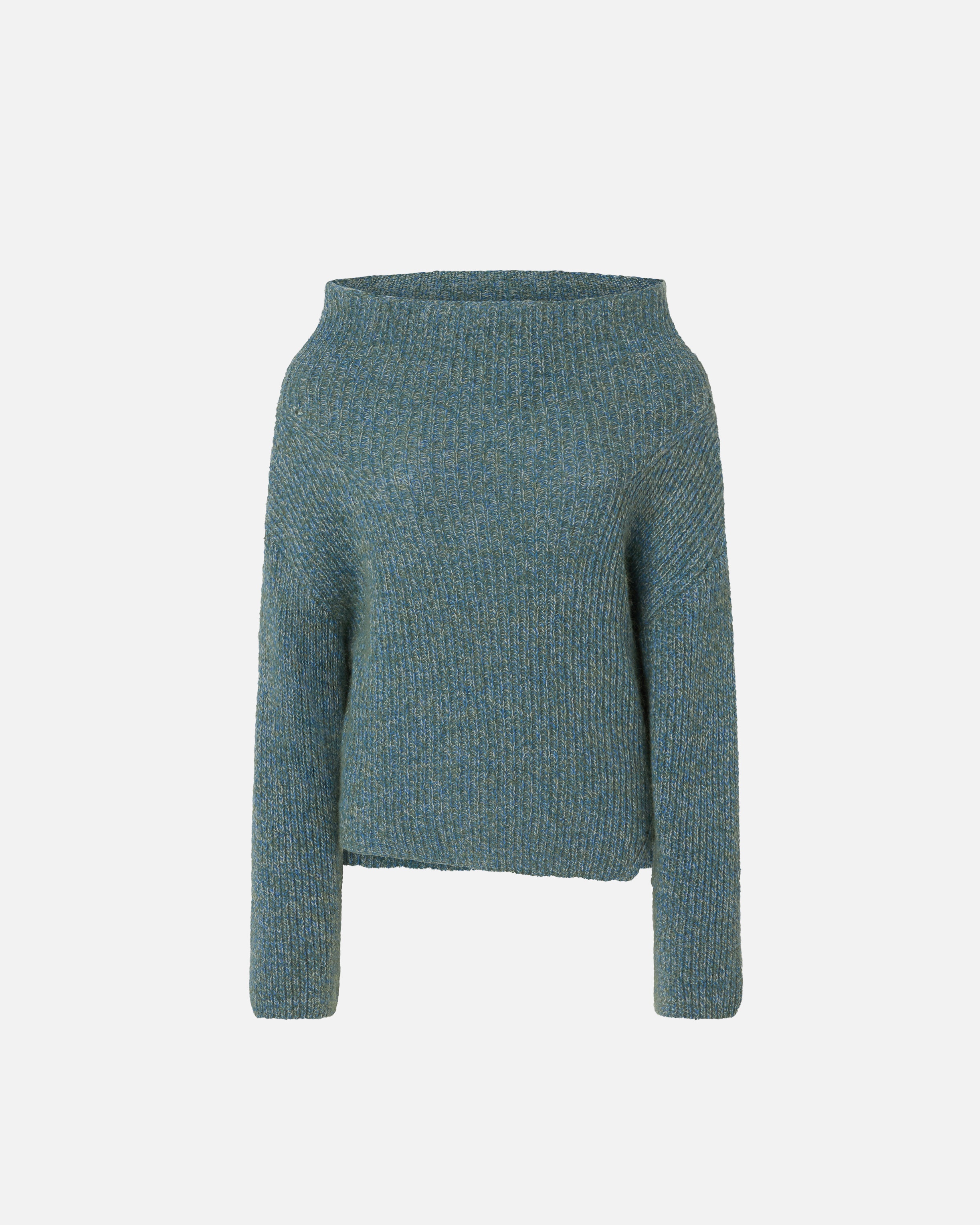 MULTICOLOURED RIBBED ASYMMETRIC SWEATER - 1