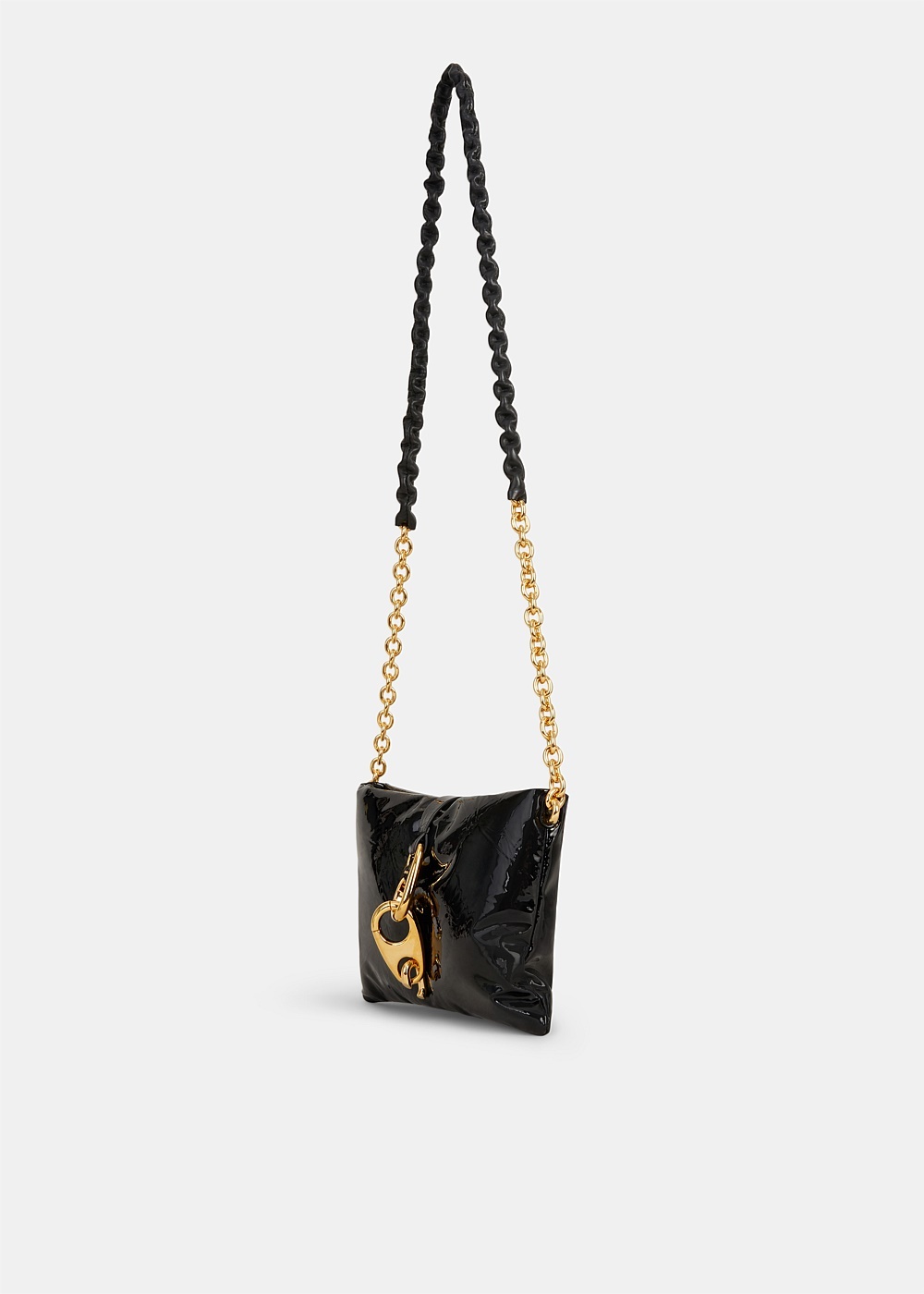 Black Zip Link Crossbody Bag - 2