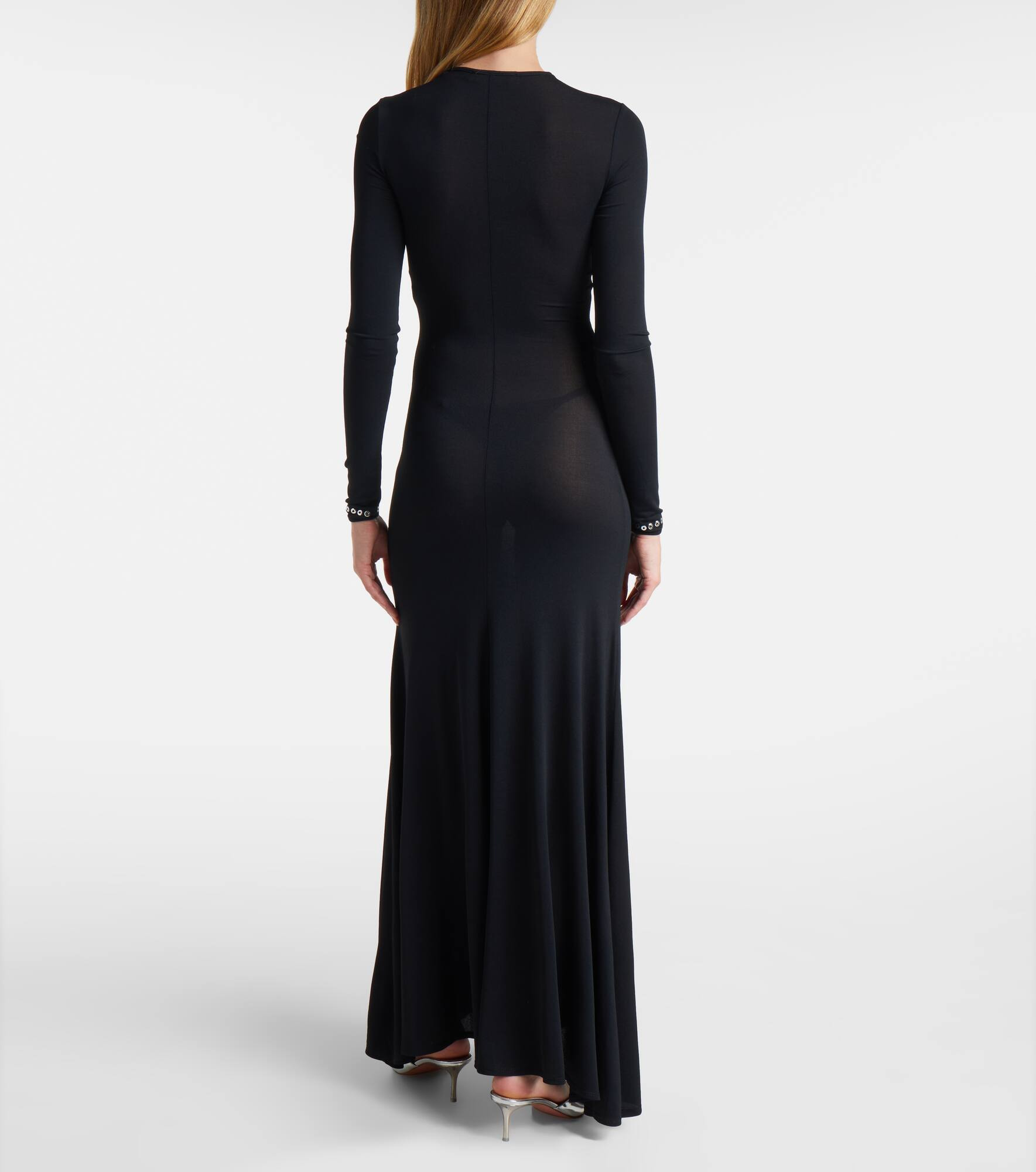 Cutout embellished jersey maxi dress - 3