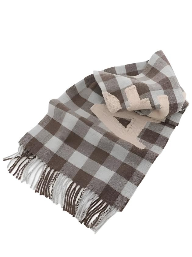 CHECK LOGO SCARF (BROWN/BEIGE) - 4