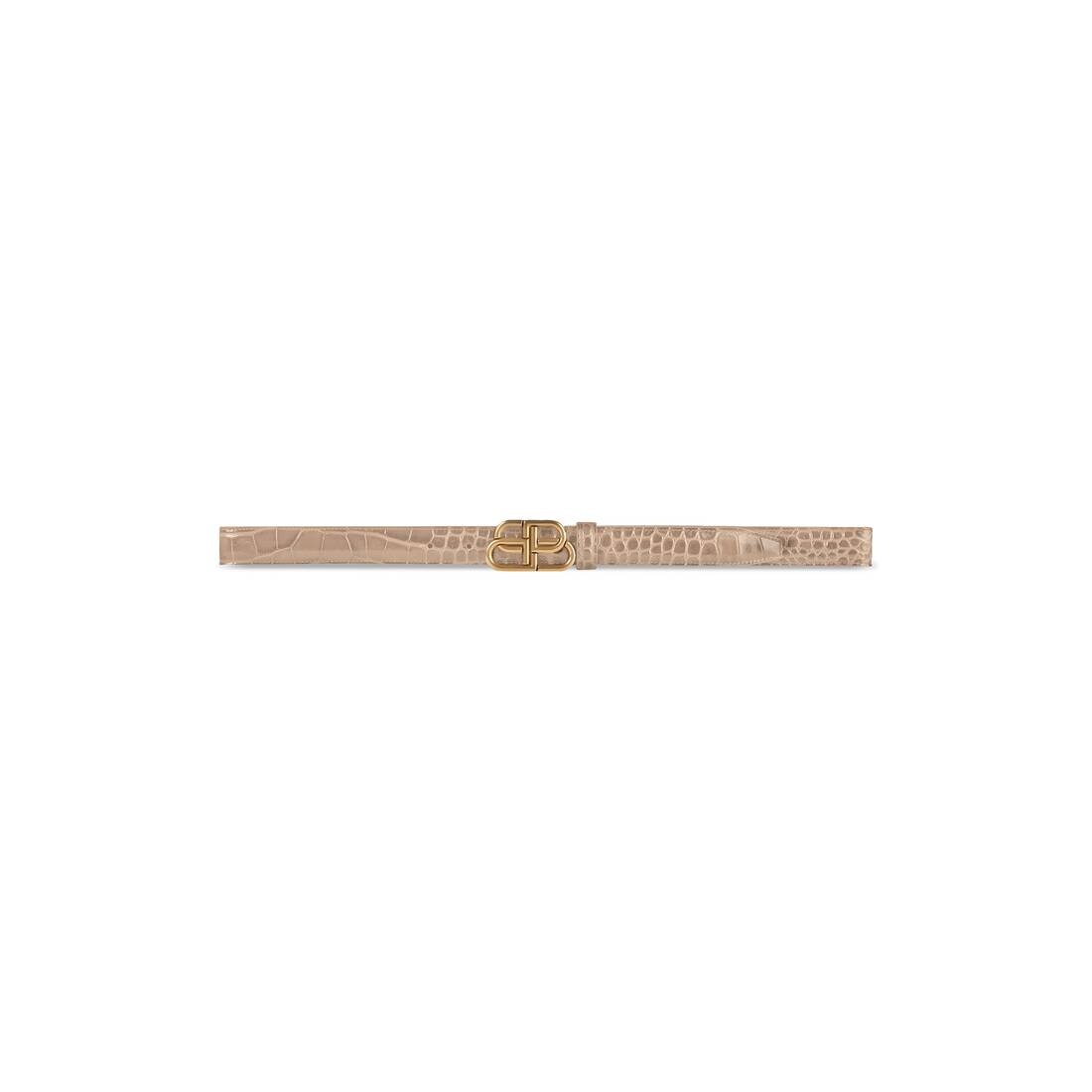 Women's Bb Thin Belt in Beige - 1