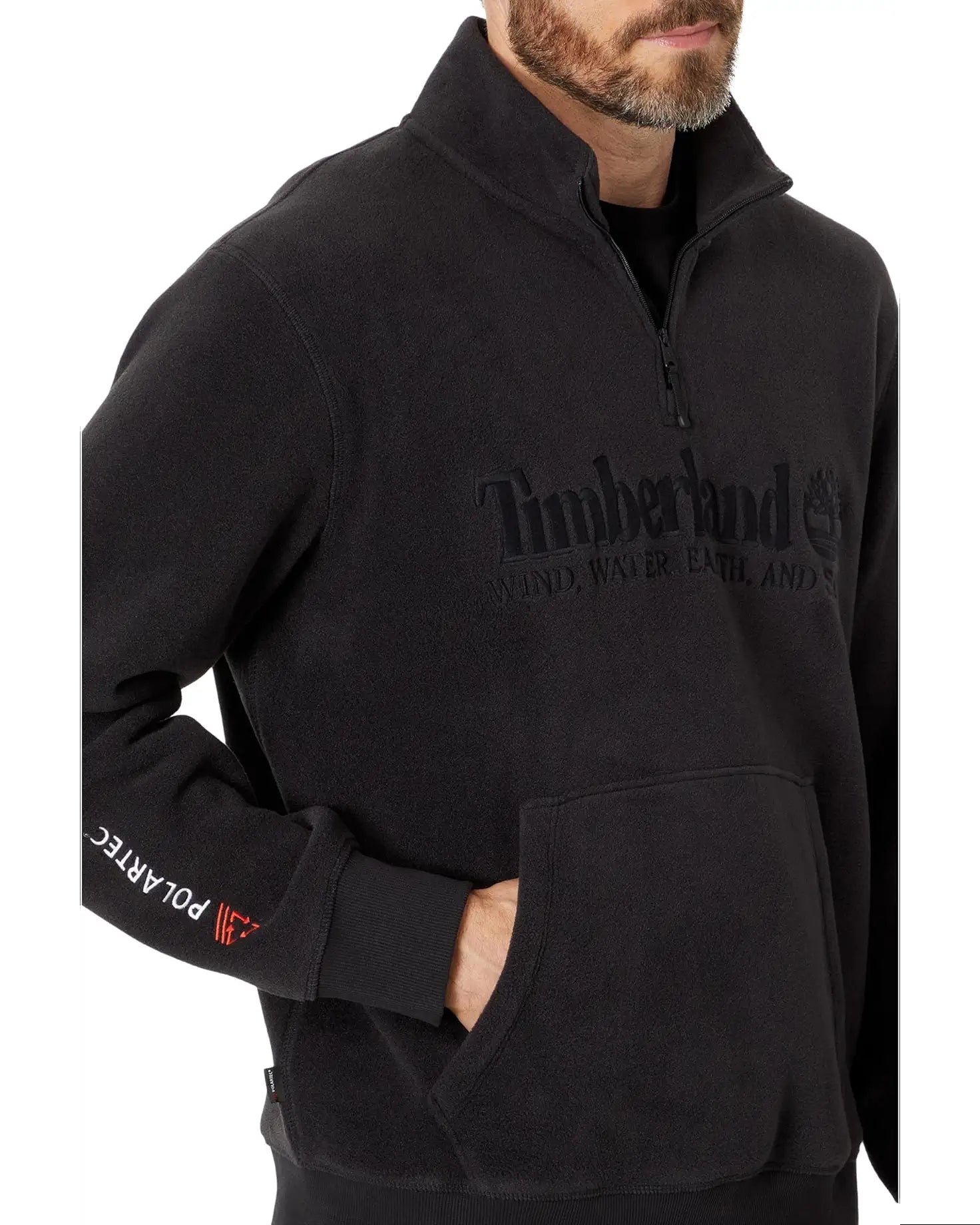 Timberland Linear Logo 1/4 Zip Sweatshirt 'Black' A2NRK-001 - 2