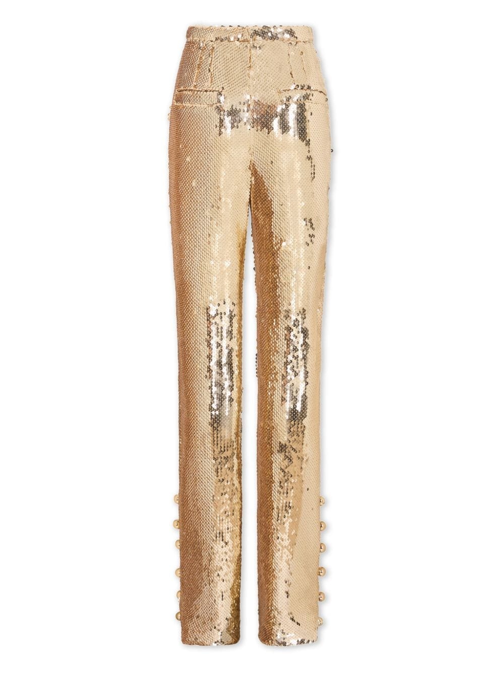 sequinned flared trousers - 4