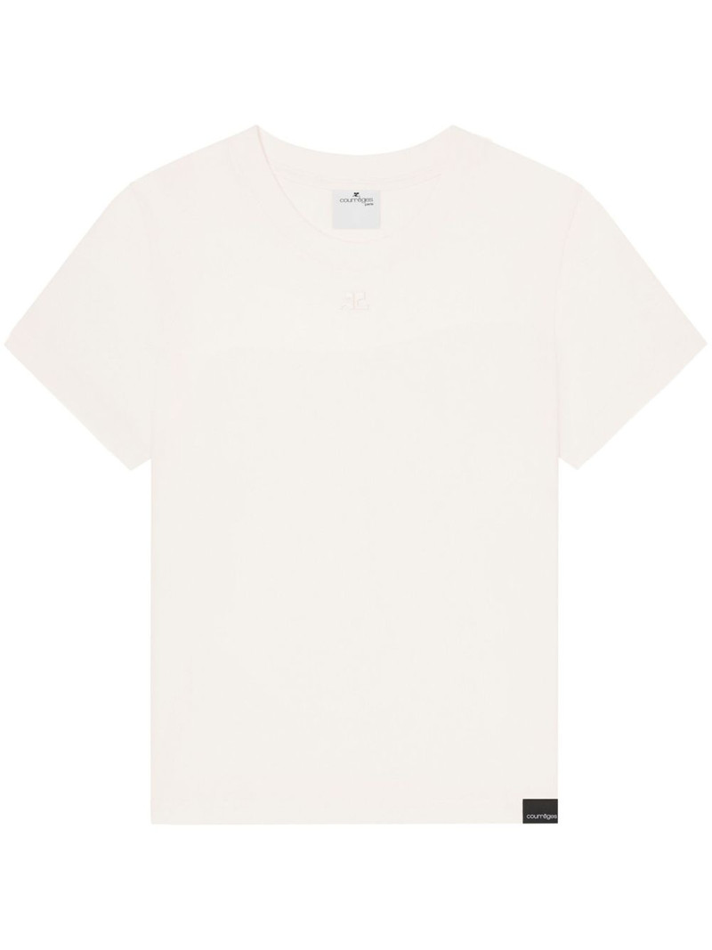 logo-embroidered cotton T-shirt 1