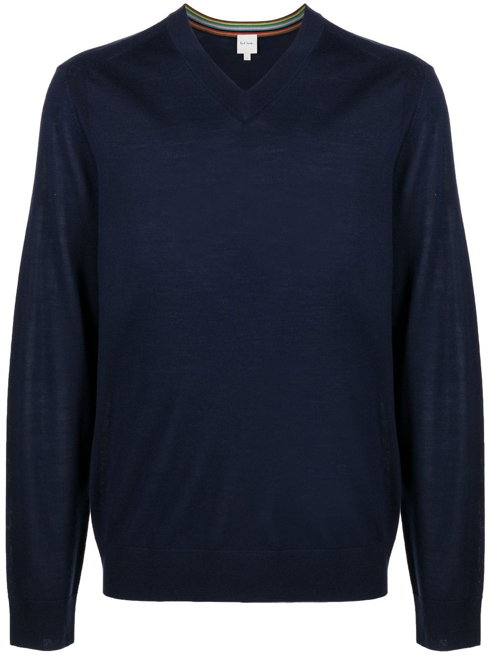 knitted V-neck jumper - 1