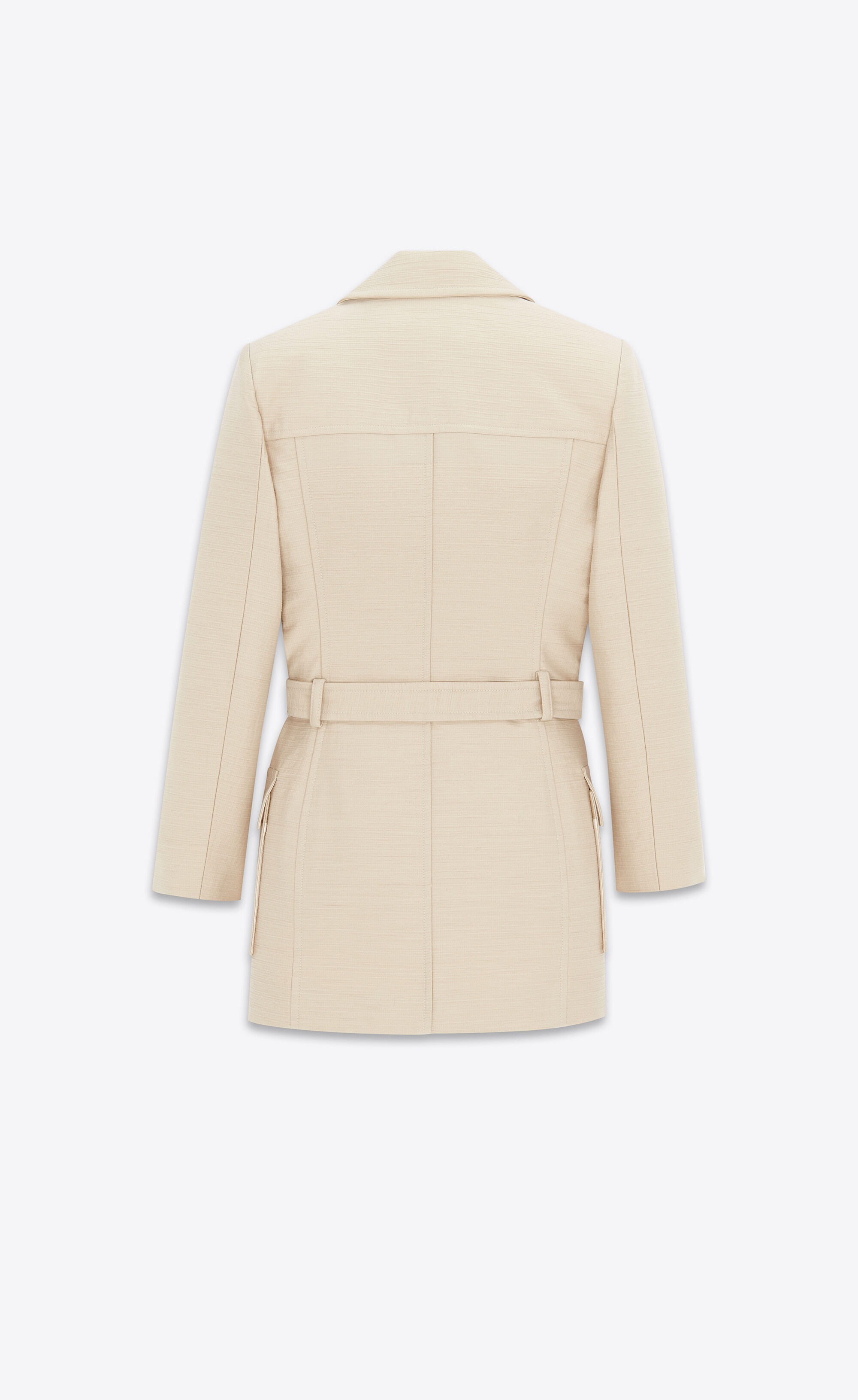 saharienne jacket in cotton and wool - 3