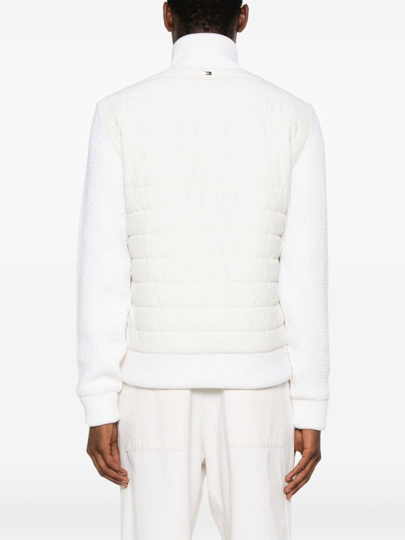 knitted-panels padded bomber jacket 4