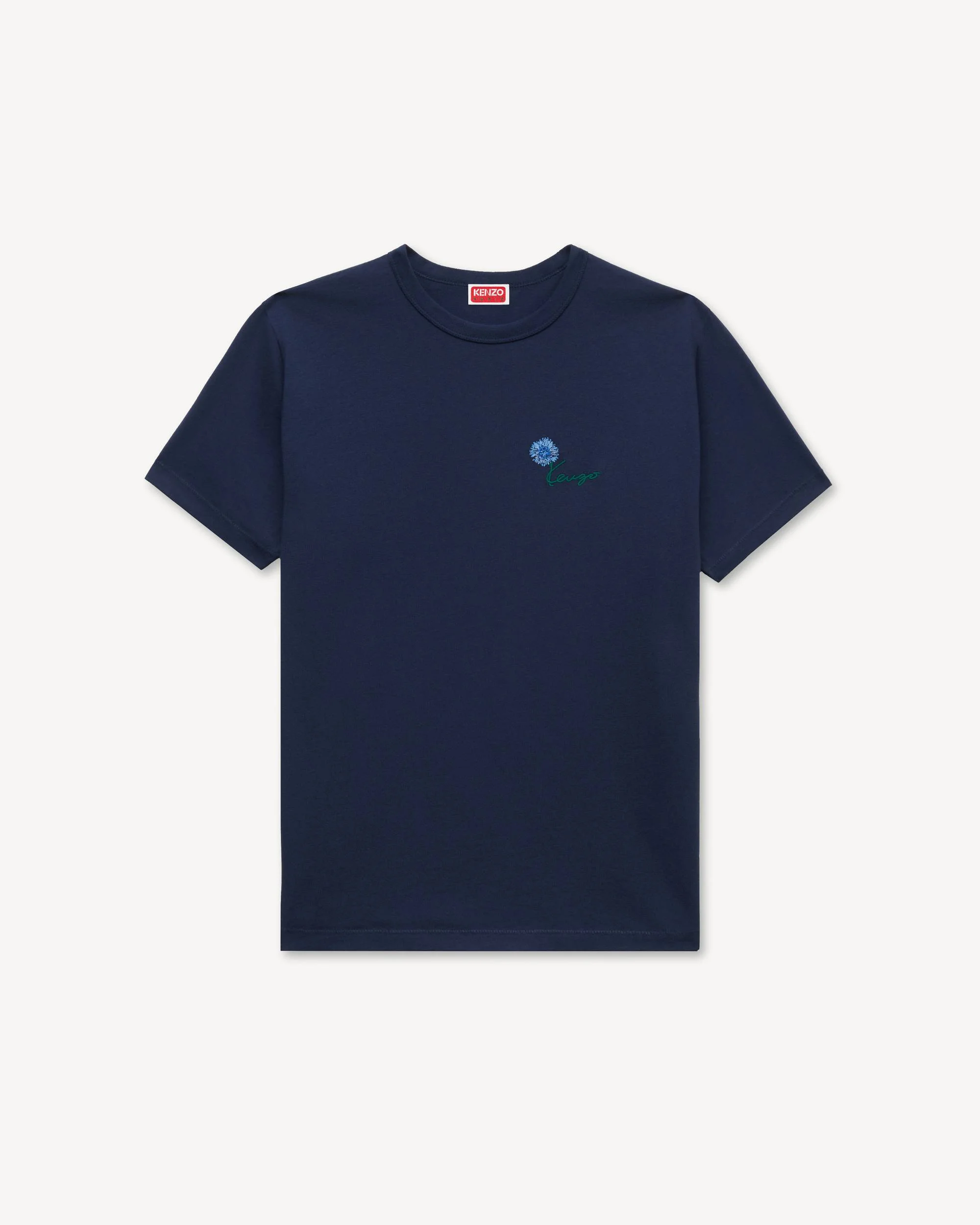 'KENZO Tulip' embroidered slim T-shirt in cotton - 1