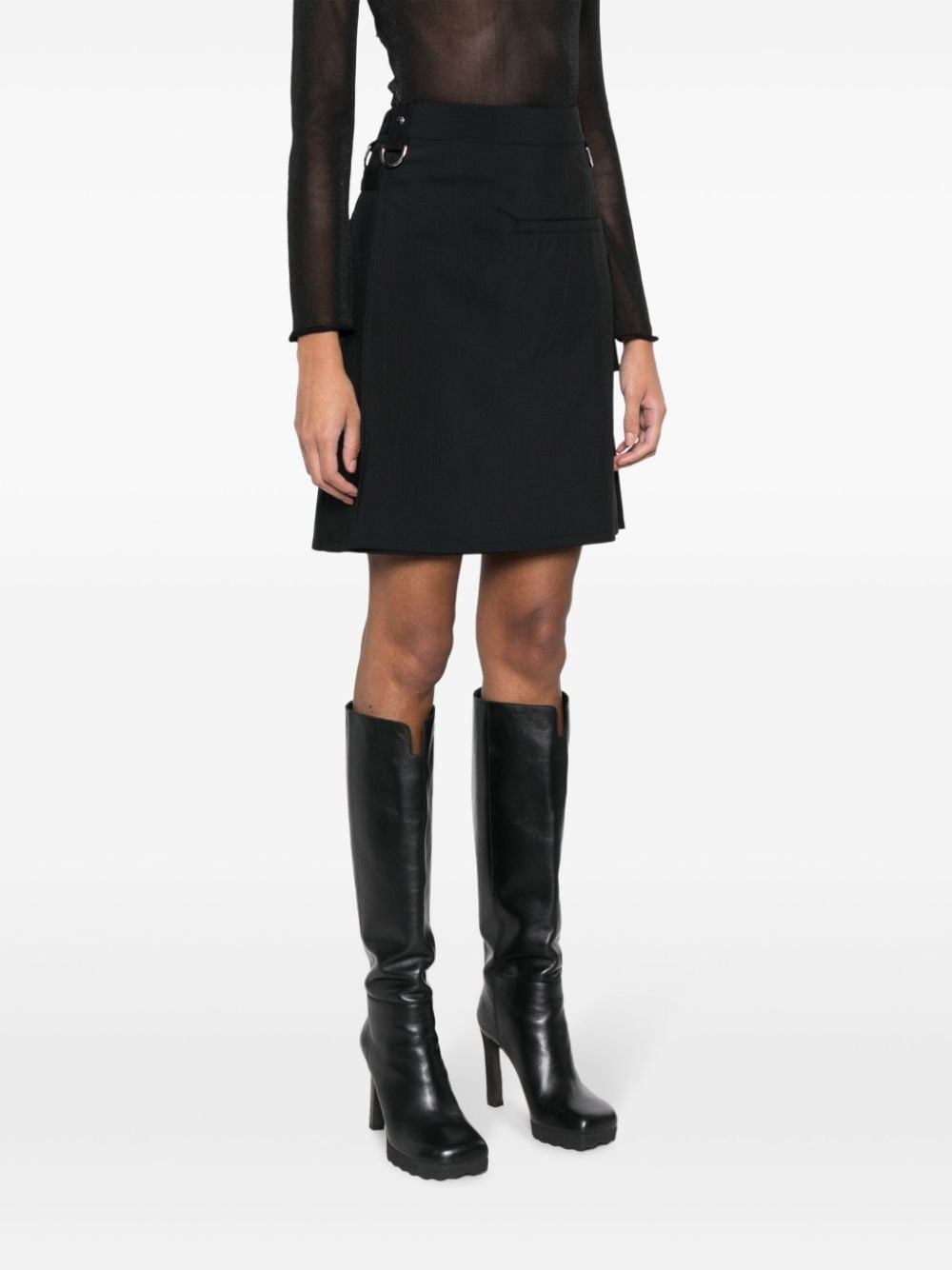 D-ring-embellished A-line skirt - 3