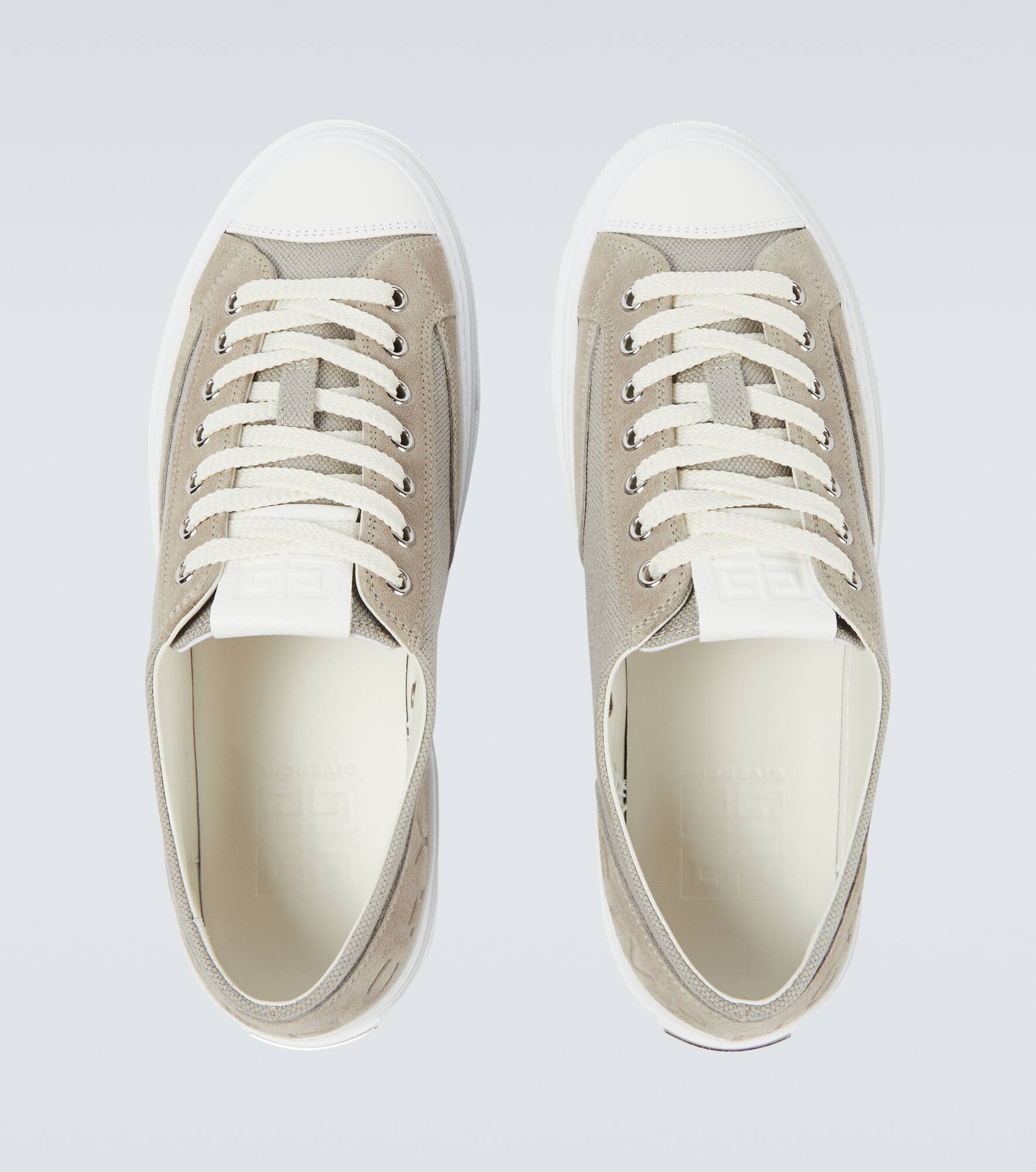 City suede-trimmed canvas sneakers - 3