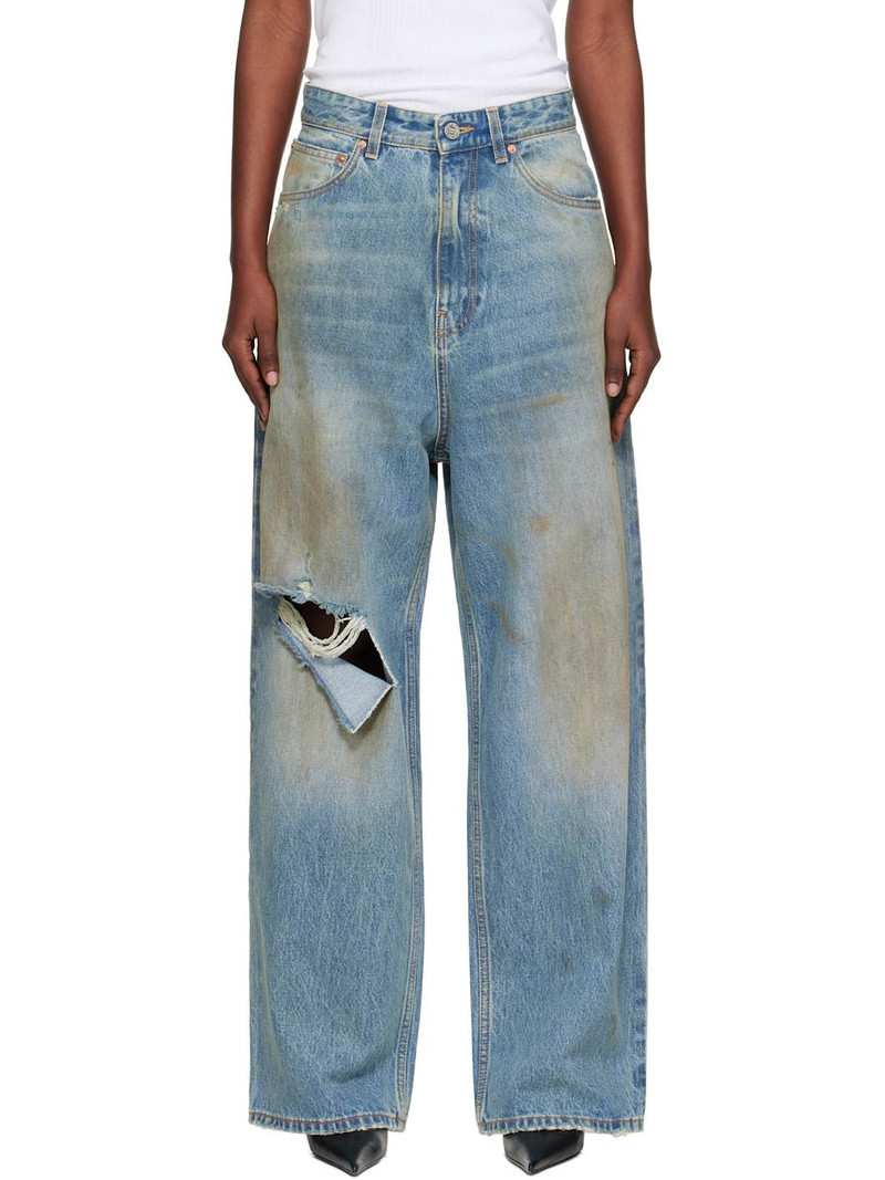 Blue Distressed Baggy Jeans 1