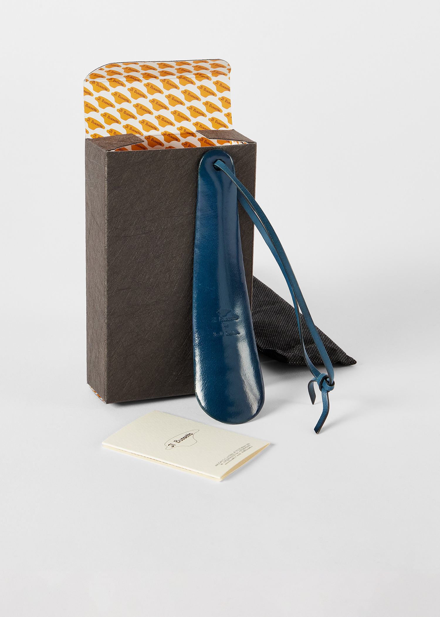Il Bussetto for Paul Smith - Poseidon Blue Leather Small Shoehorn - 2