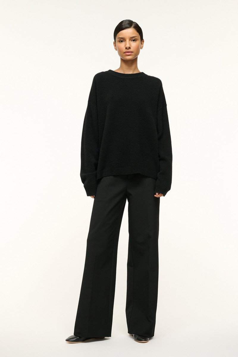 STAUD STAUD SERRANO CASHMERE RELAXED CREW BLACK outlook