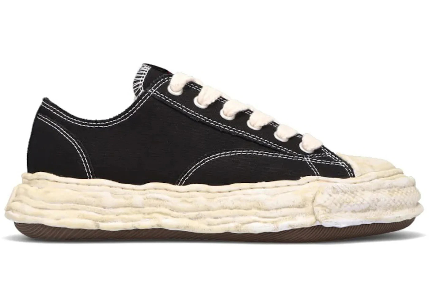Maison Mihara Yasuhiro Peterson 23 Vintage Sole Canvas Low Black White - 1