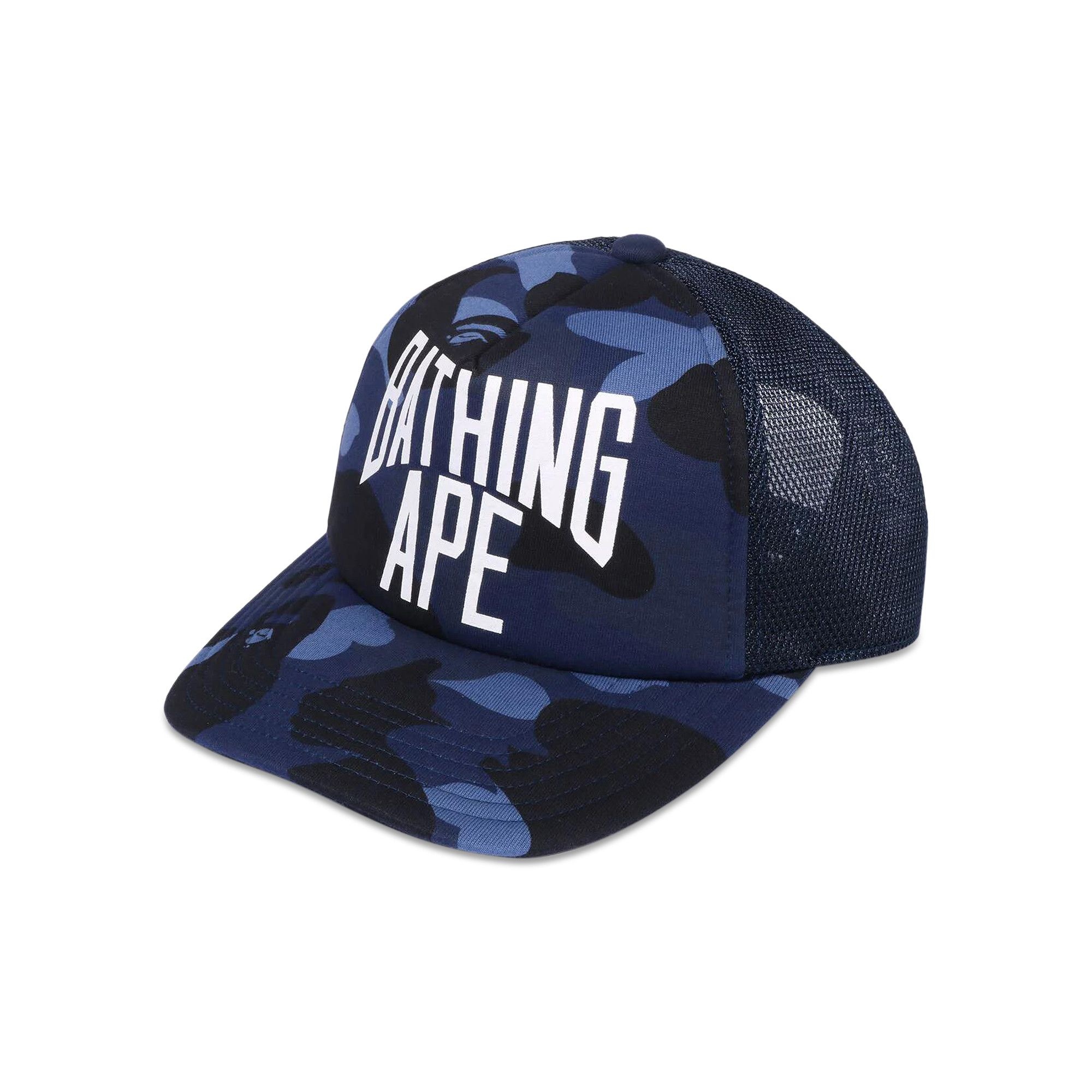 BAPE Color Camo Nyc Logo Mesh Cap 'Navy' - 3