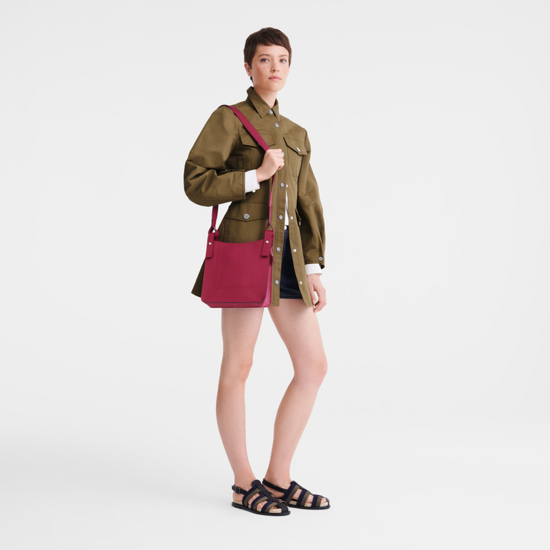 Longchamp Le Foulonné S Crossbody bag Beetroot - Leather outlook