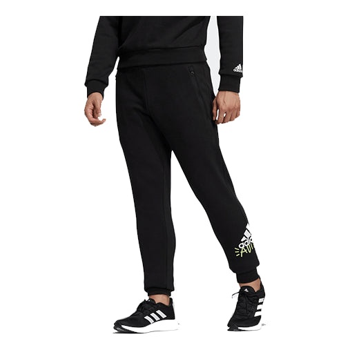 adidas outlets Casual Sports Gym Bundle Feet Pants Black HM9385 - 1