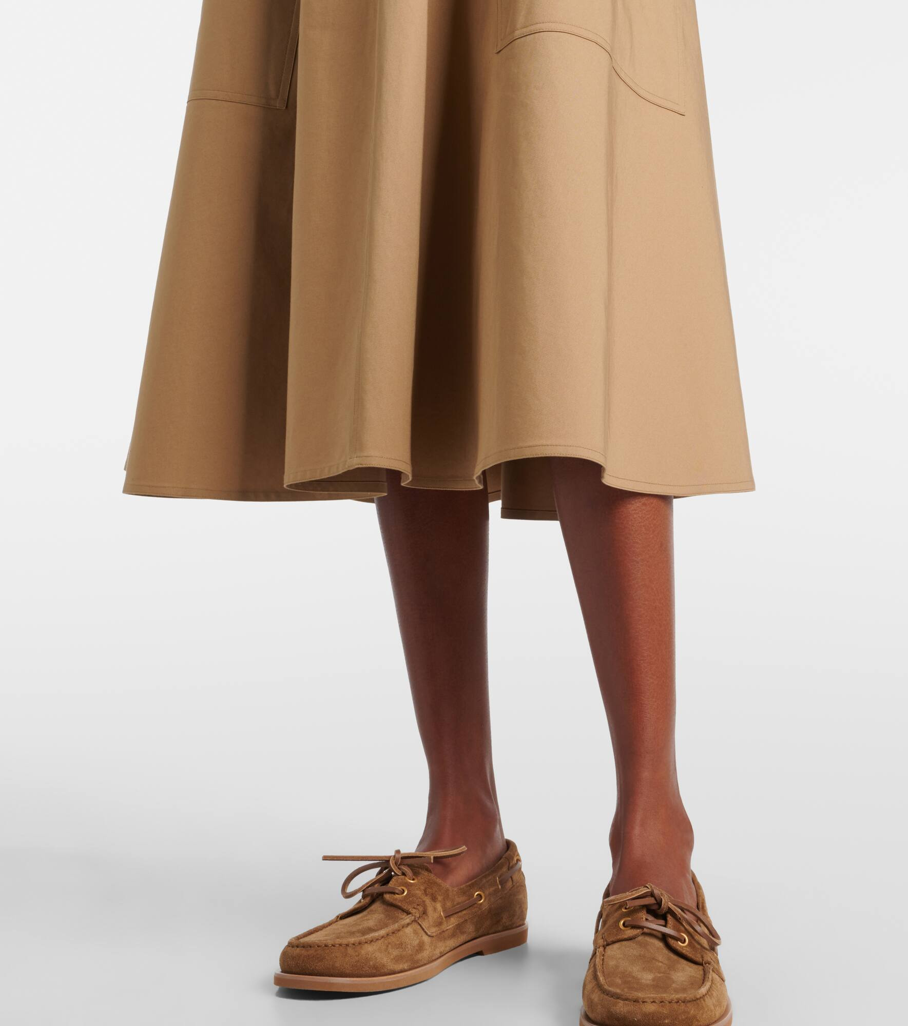 Cotton-blend midi skirt - 5