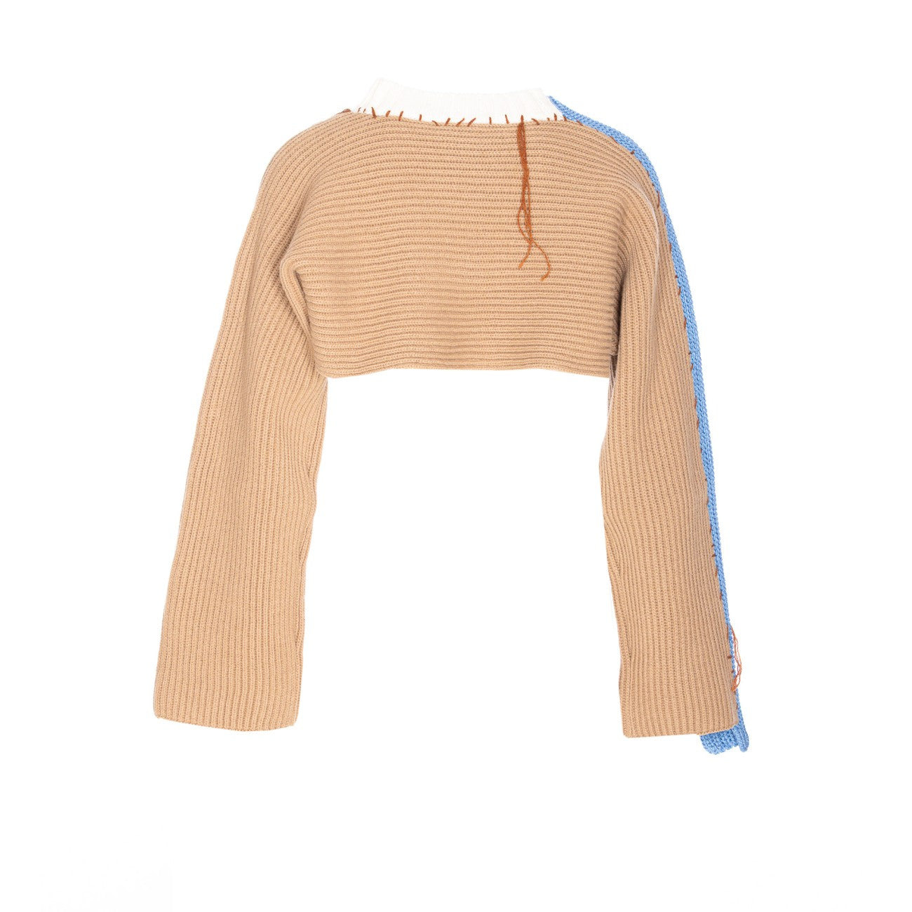 Marni Women Bicolor Cropped Sweater With Stitching - 2