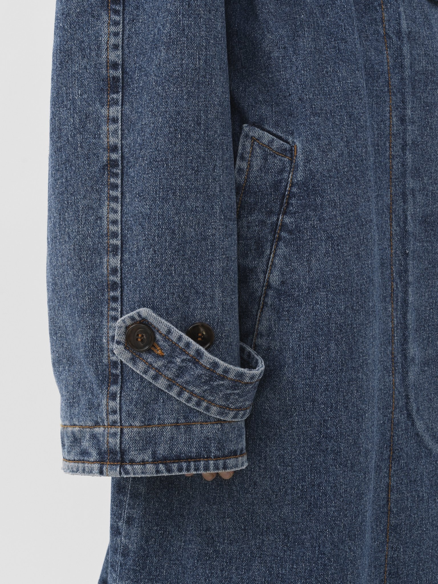DENIM TRENCH COAT - 5