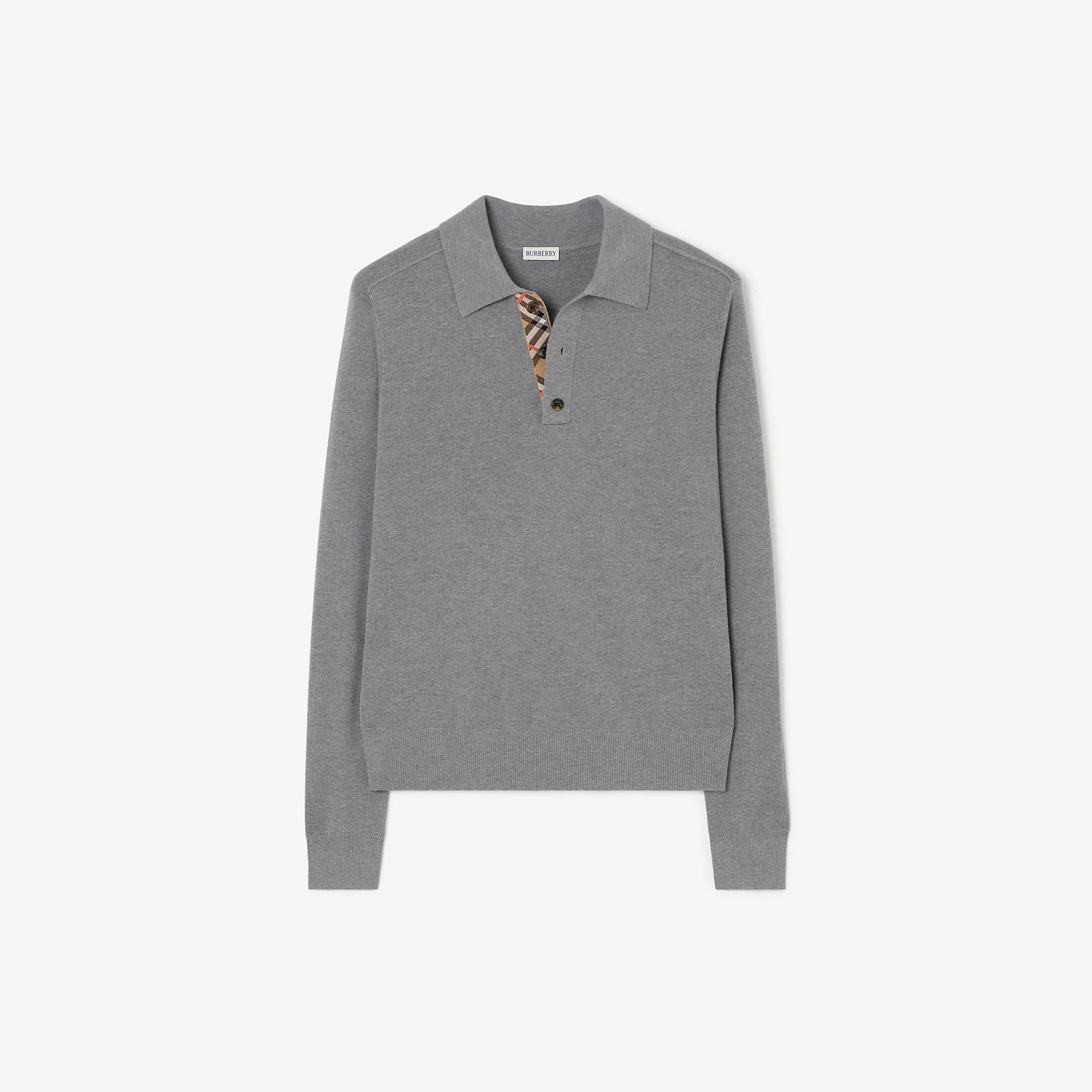 Long-sleeve Wool Polo Shirt - 1