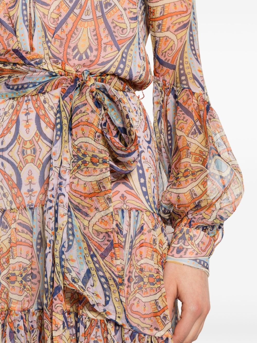 graphic-print silk midi dress - 5