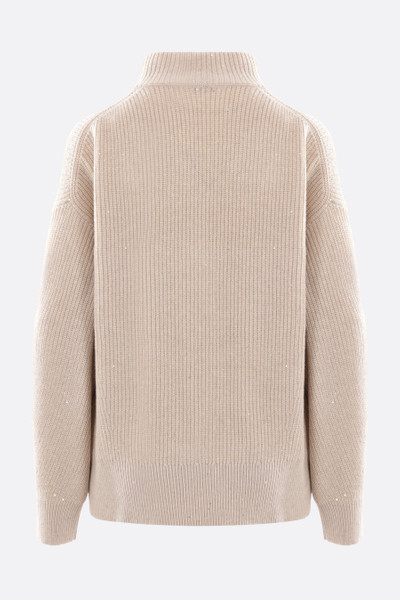 Brunello Cucinelli CASHMERE AND WOOL PULLOVER WITH SEQUINS outlook