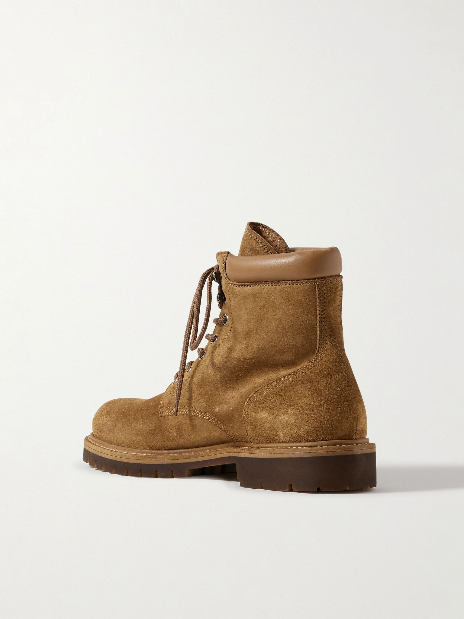 Boss 002 Leather-Trimmed Suede Boots Brown - 4