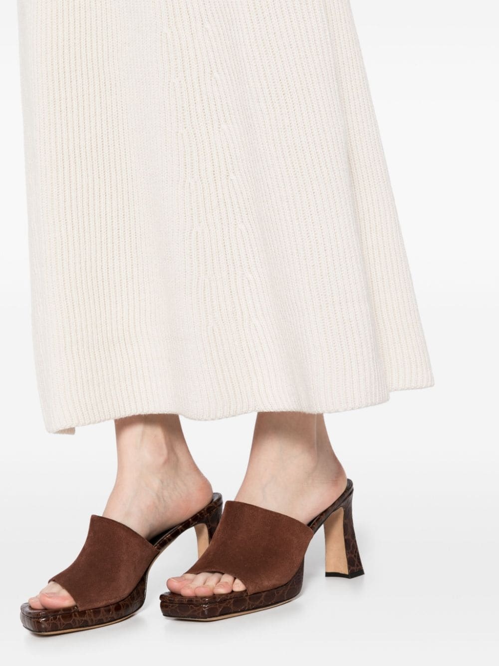 illustration paneled rib skirt - 5