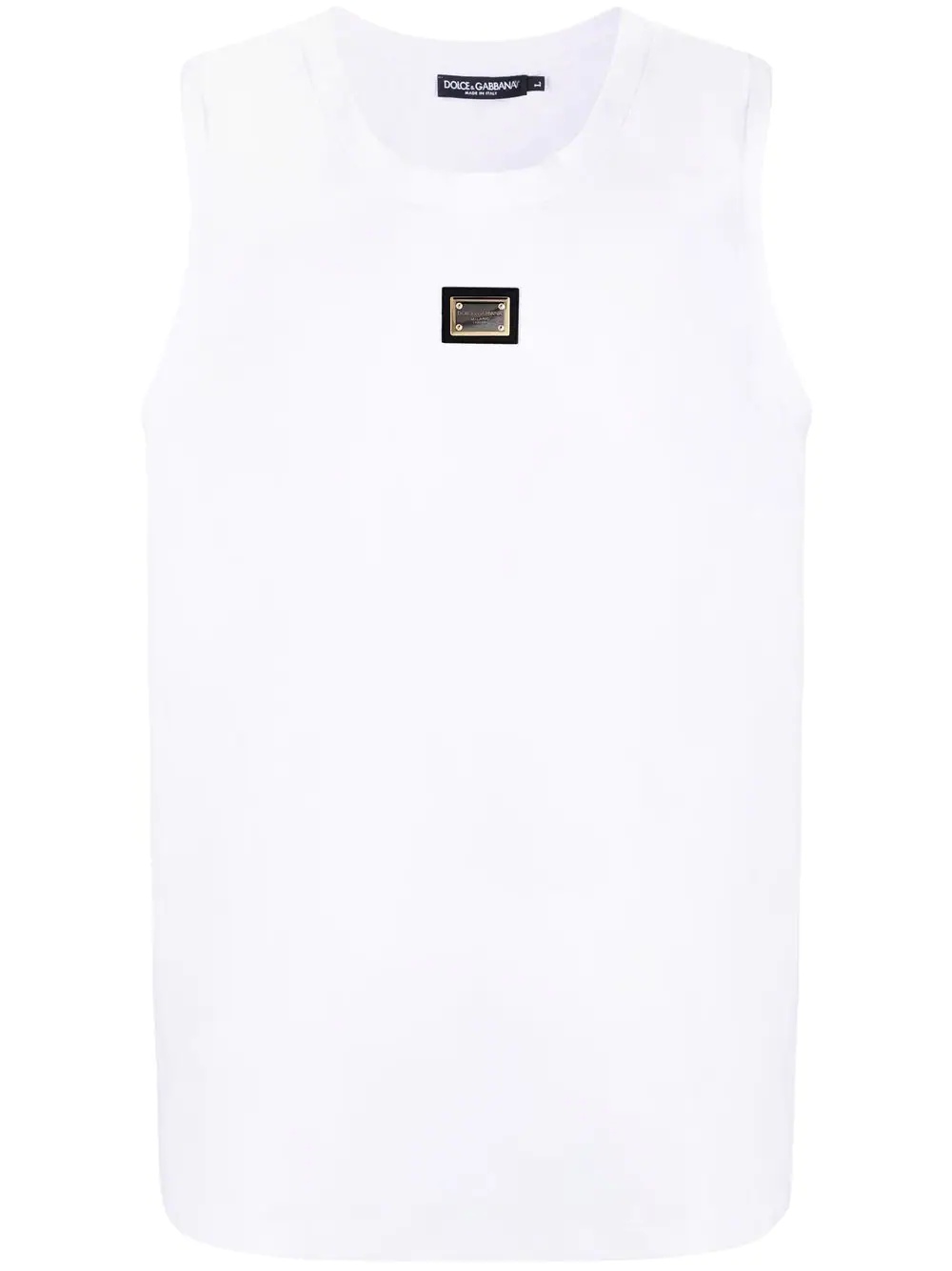 logo-plaque sleeveless T-shirt - 1