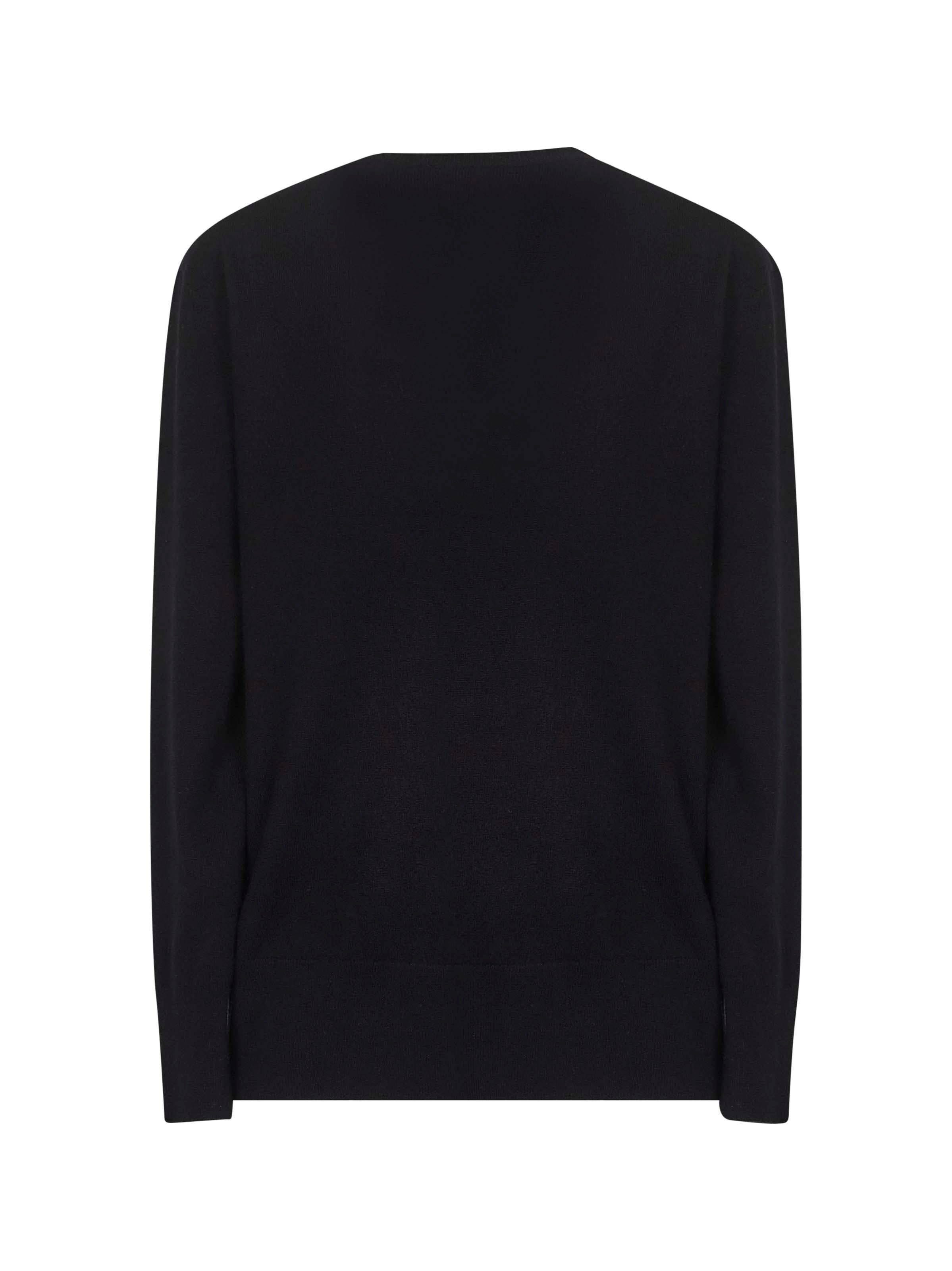 Black cashmere V-neck sweater - 2