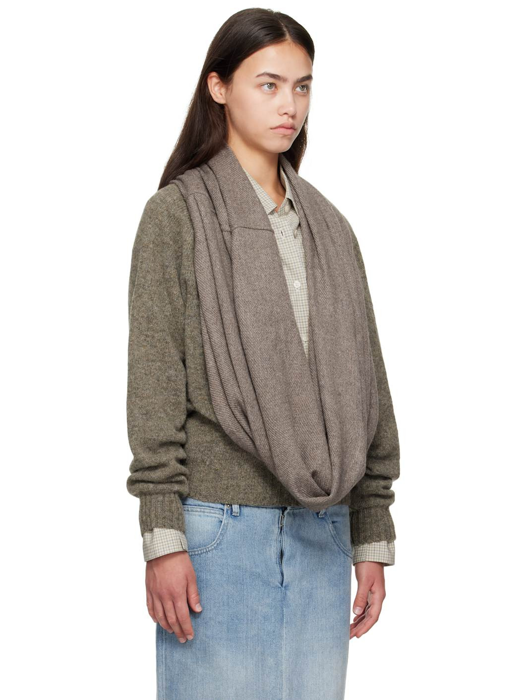 Brown Waterfall Har Sweater - 2