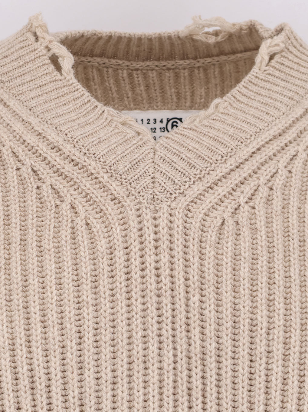 Mm6 Maison Margiela Wool Blend Sweater With Distressed Effect - 3