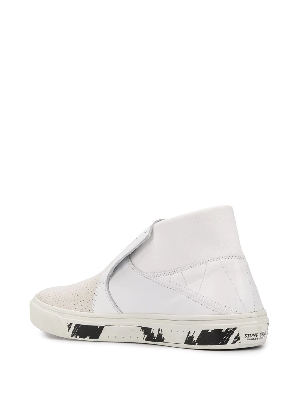 contrast-panel perforated sneakers - 3