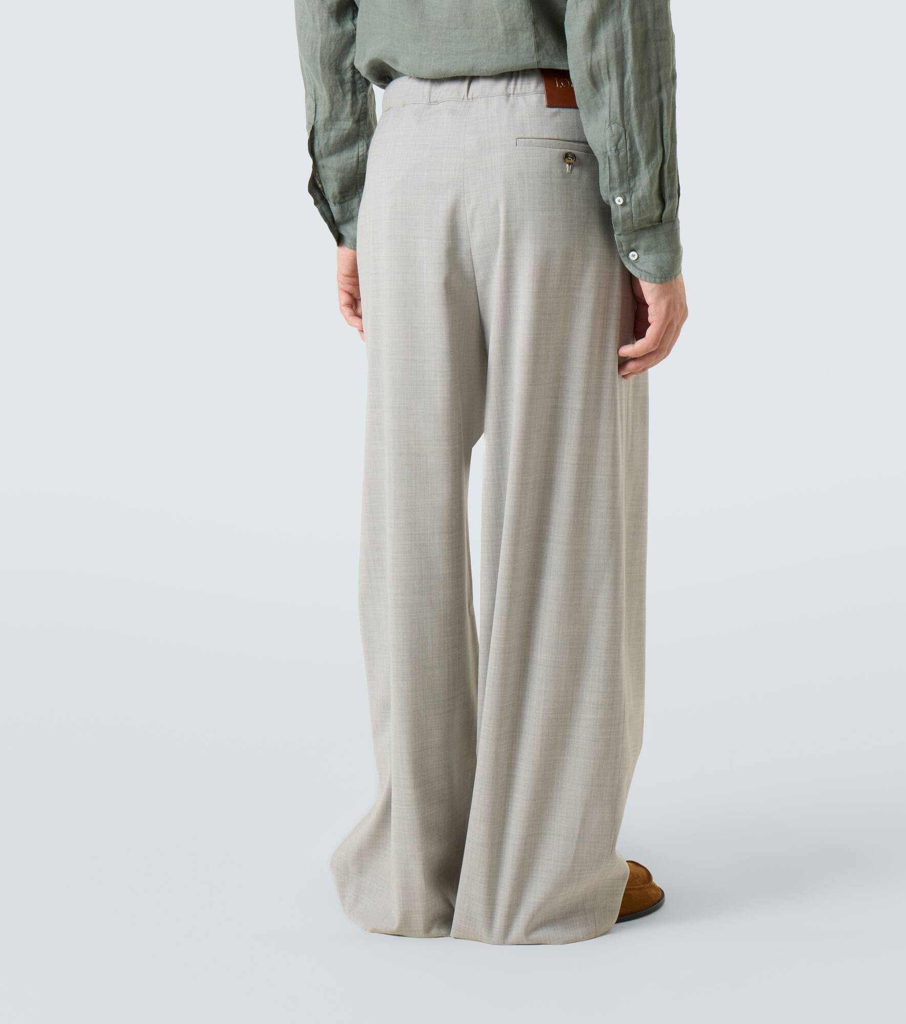 Wool wide-leg pants - 4