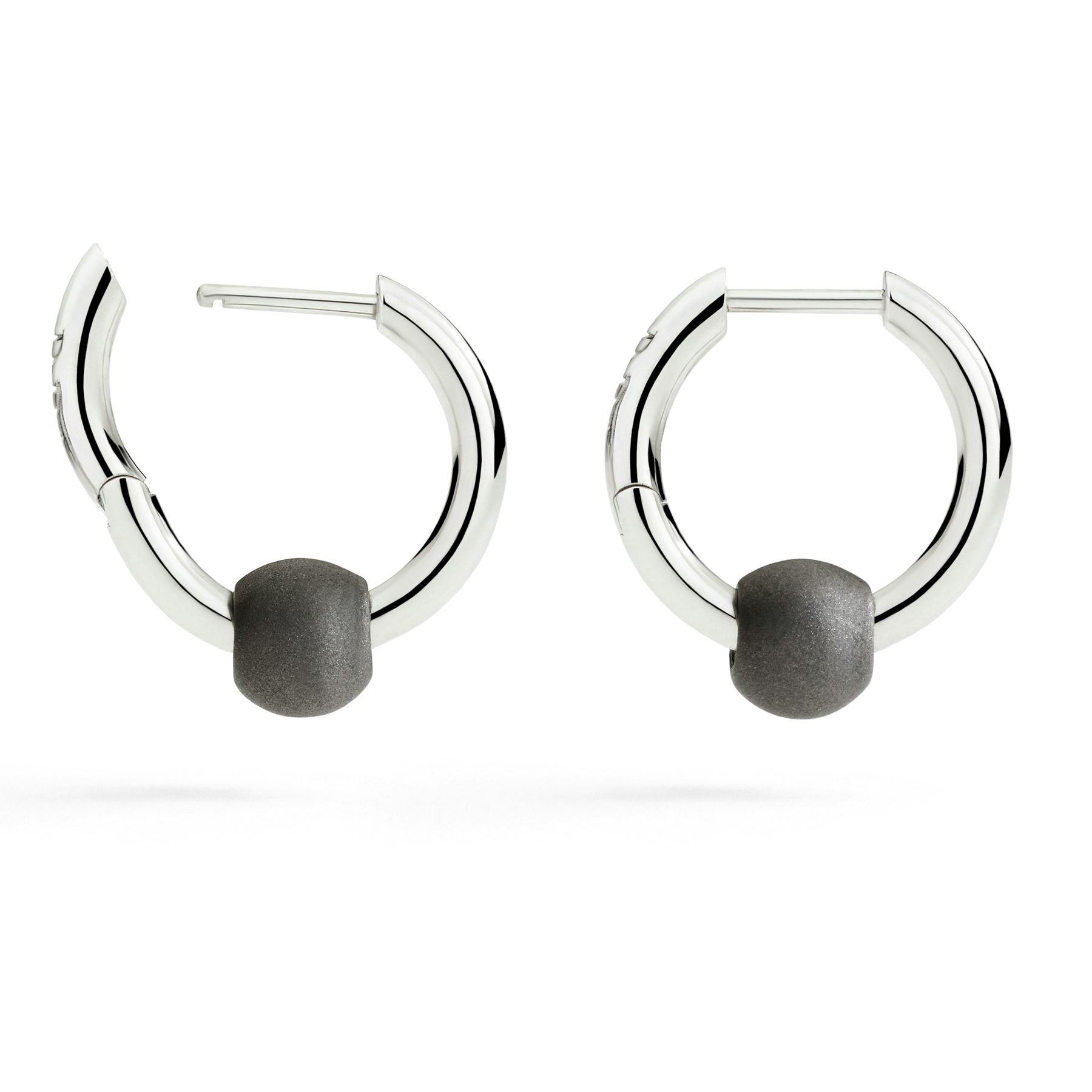 PEPITA HOOP EARRINGS SILVER & TITANIUM - 2