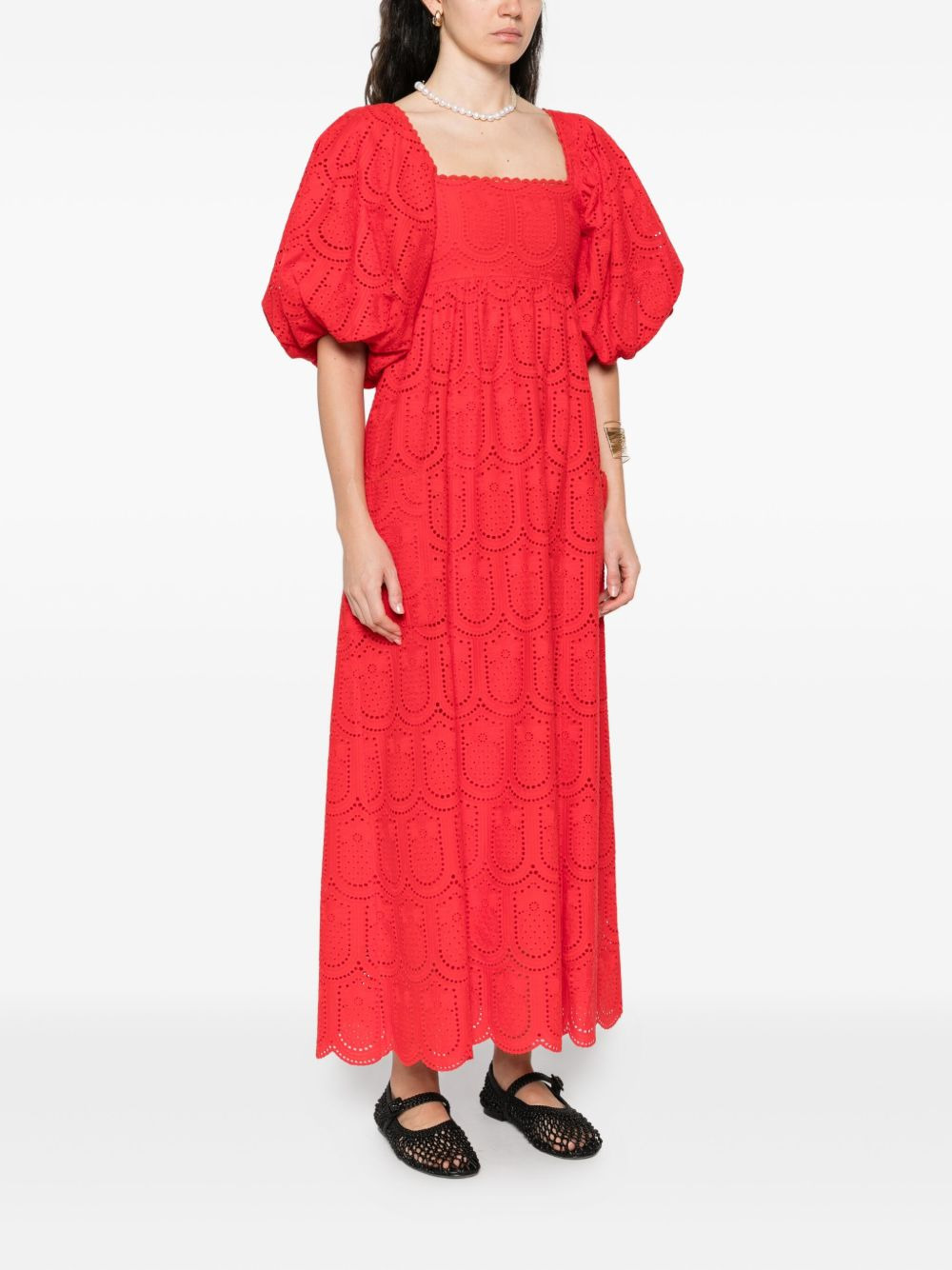 Pineapple eyelet-detail dress - 3
