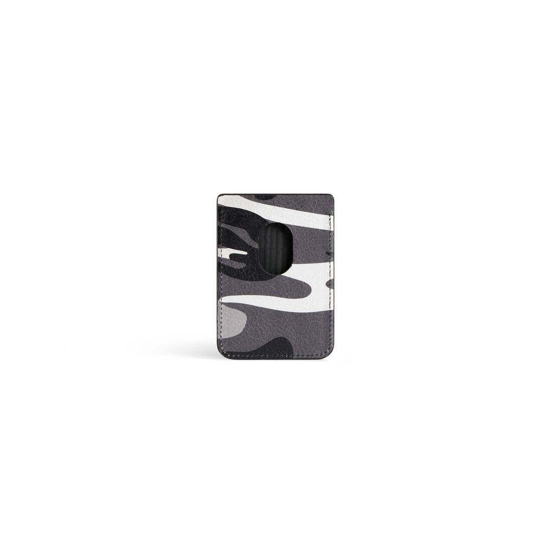 Men's Cash Magnet Card Holder Camo Print in Grey/white - 2