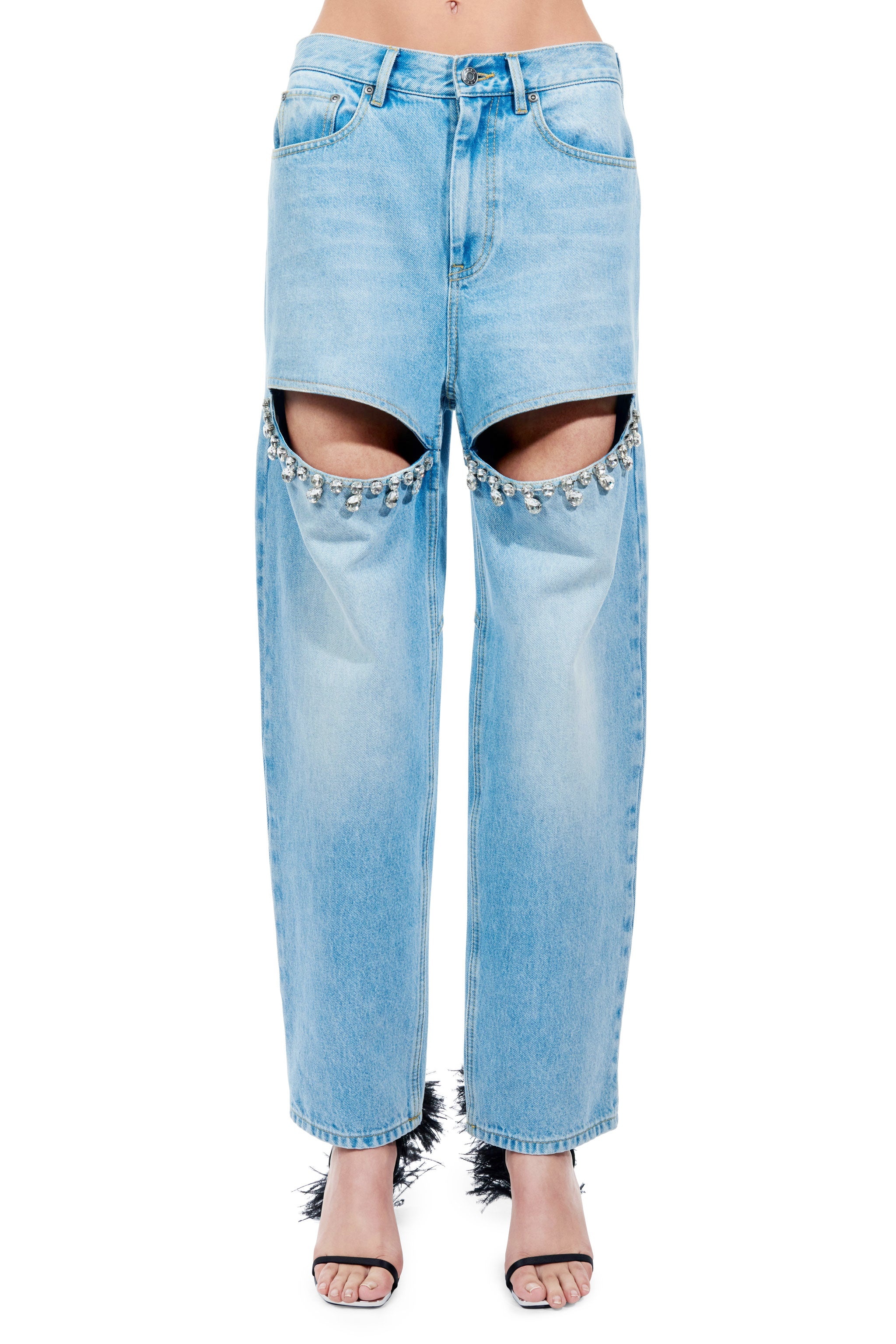 CRYSTAL SLIT JEAN - 1